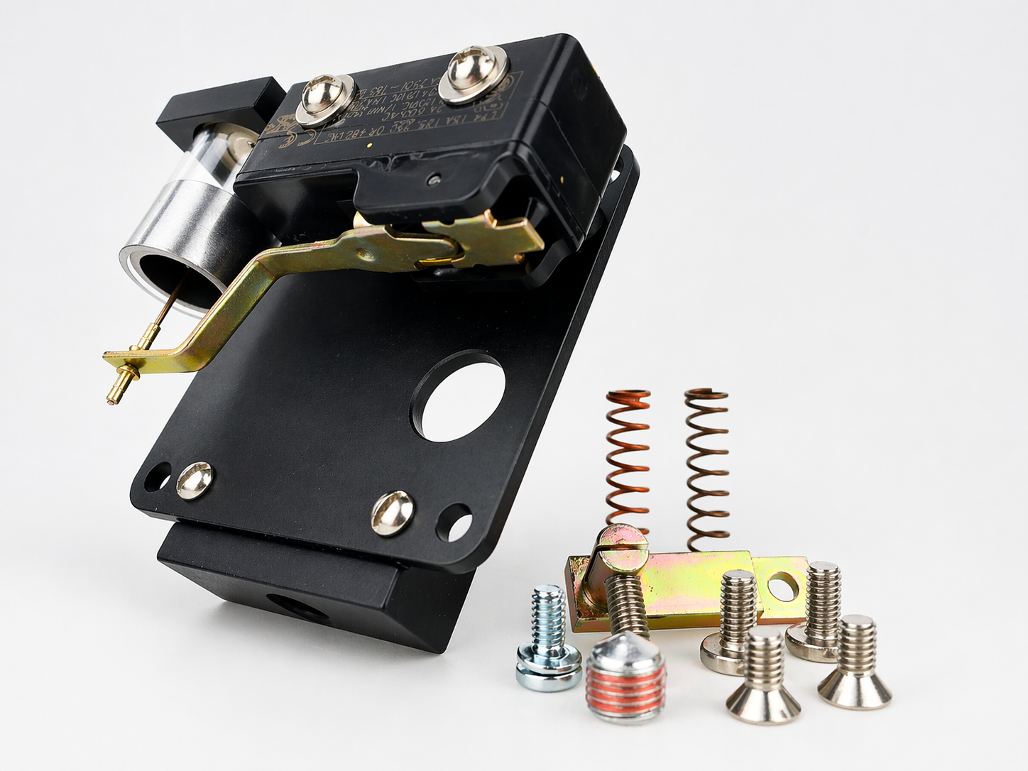 PEECO Dash Pot kit — assembly, springs, hardware, and micro-switch components
